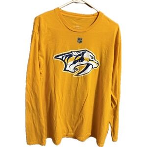 Nashville Predators Subban 76 Long Sleeve T Shirt Yellow NHL  Size XL